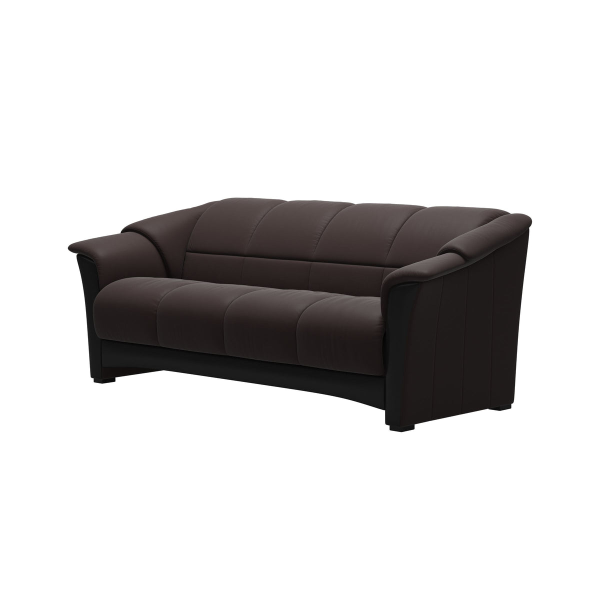 Stressless Oslo 3-Seater Sofa with Wood in Paloma Chocolate, Black, side view