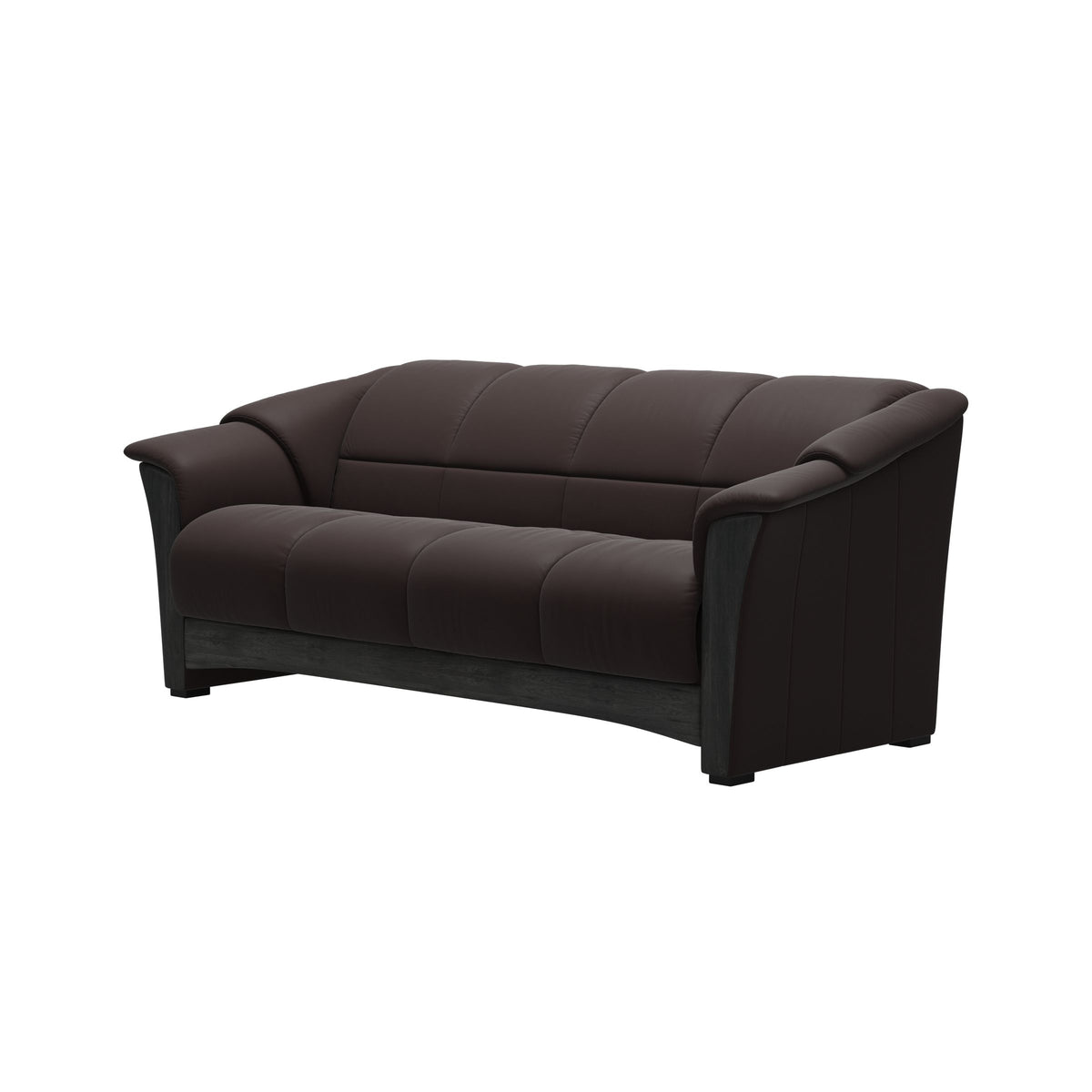 Stressless Oslo 3-Seater Sofa with Wood in Paloma Chocolate, Grey, side view