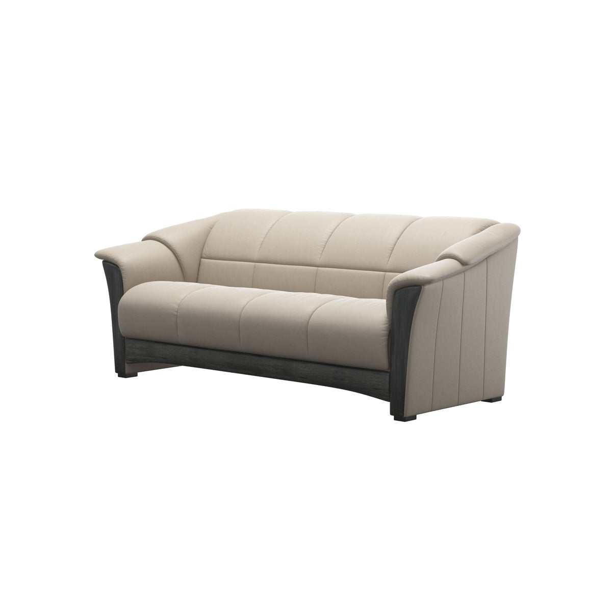 Stressless Oslo 3-Seater Sofa with Wood in Paloma Fog, Grey, side view