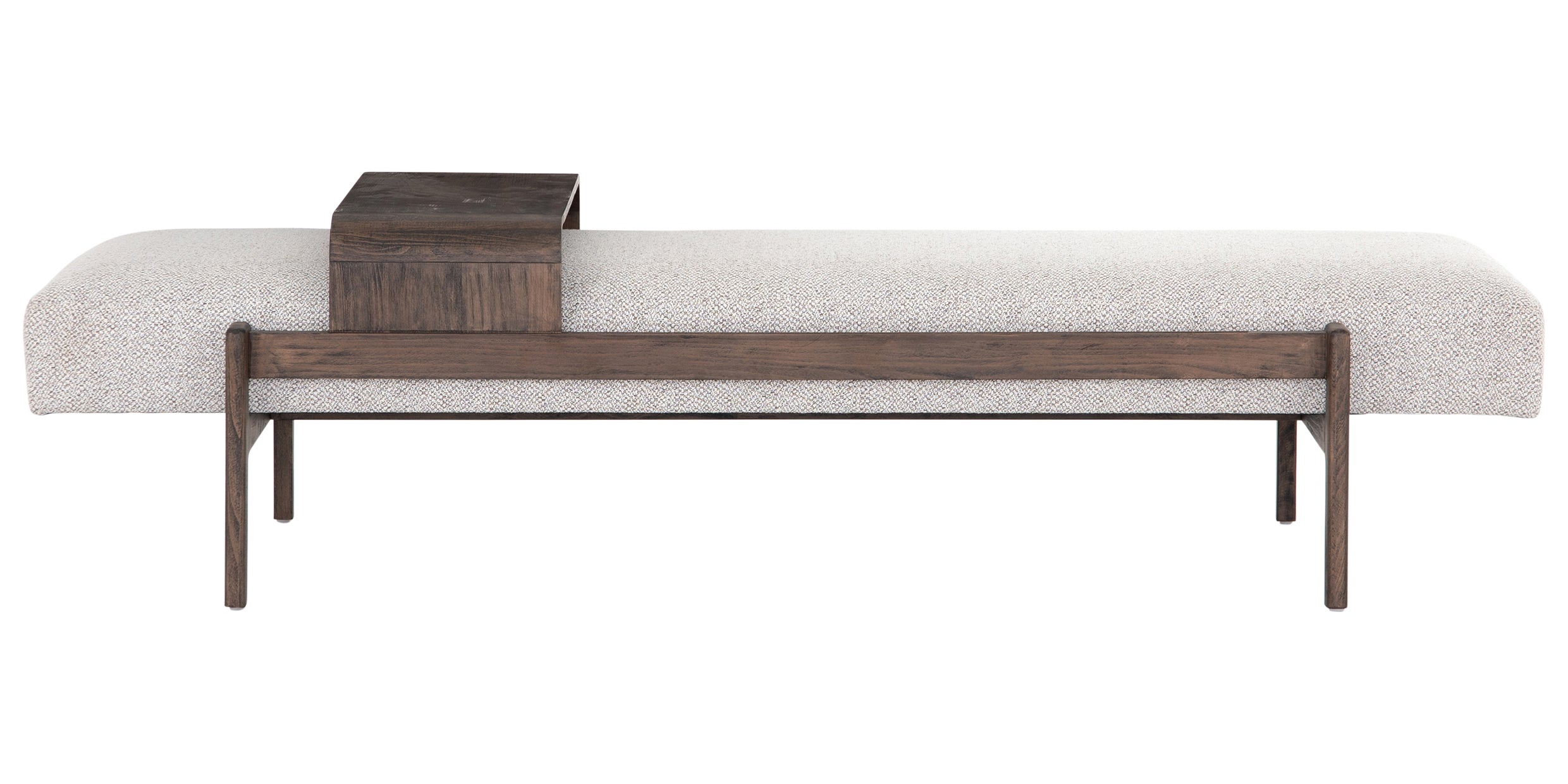 Brunswick Pebble Fabric with Vintage Sienna Beech | Fawkes Bench | Valley Ridge Furniture
