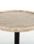 Antique White Marble with Dark Kettle Black Iron | Viola Accent Table | Valley Ridge Furniture