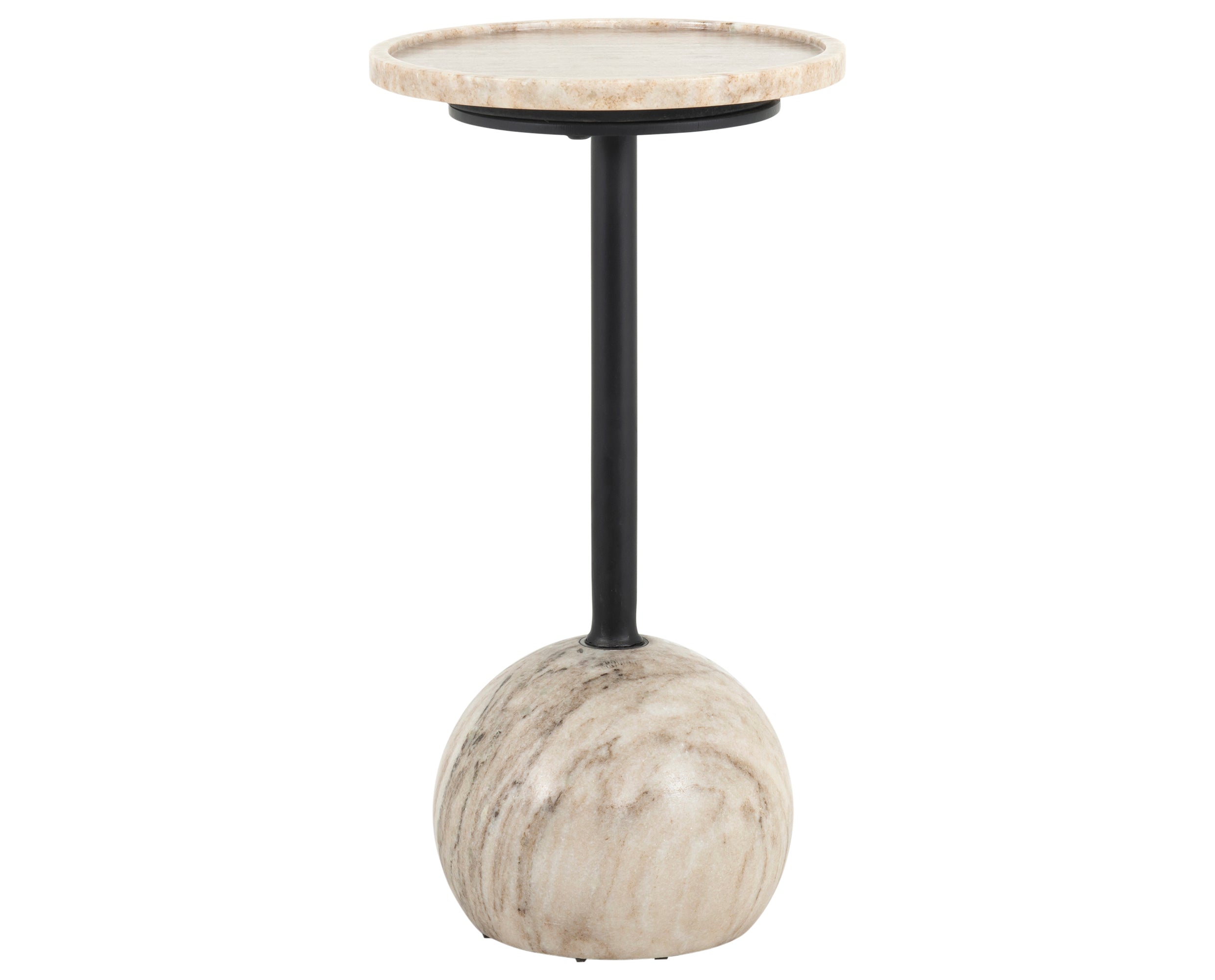 Antique White Marble with Dark Kettle Black Iron | Viola Accent Table | Valley Ridge Furniture