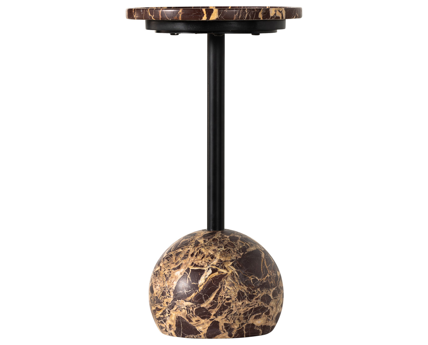 Merlot Marble with Dark Kettle Black Iron | Viola Accent Table | Valley Ridge Furniture