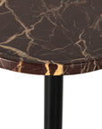 Merlot Marble with Dark Kettle Black Iron | Viola Accent Table | Valley Ridge Furniture