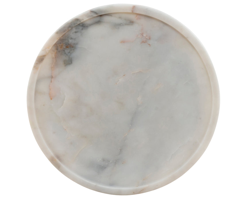 Polished White Marble with Dark Kettle Black Iron | Viola Accent Table | Valley Ridge Furniture