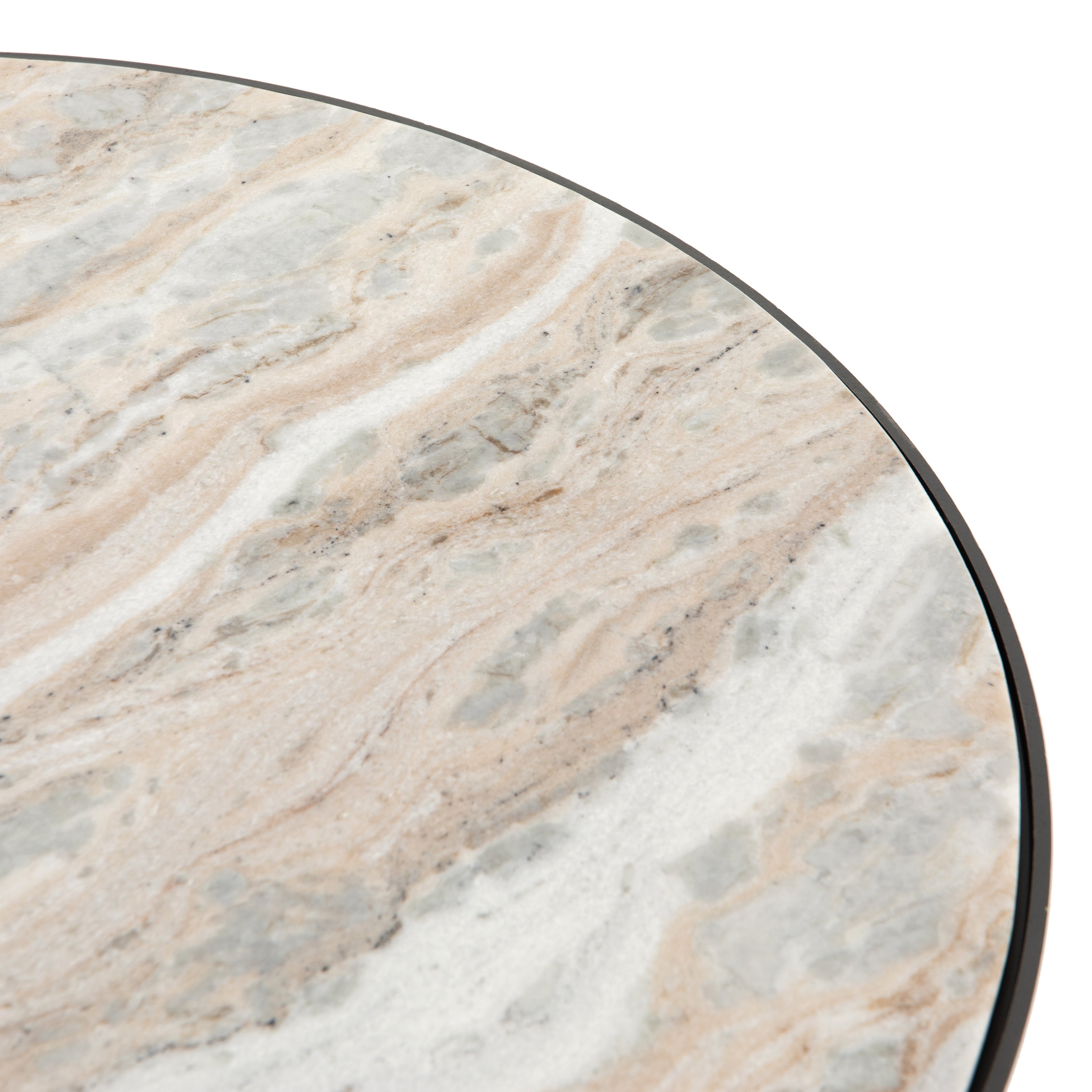 Creamy Taupe Marble with Hammered Grey Aluminum | Corbett Coffee Table | Valley Ridge Furniture