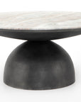 Creamy Taupe Marble with Hammered Grey Aluminum | Corbett Coffee Table | Valley Ridge Furniture