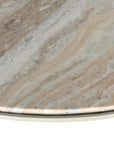 Creamy Taupe Marble with Textured Matte White Aluminum | Corbett Coffee Table | Valley Ridge Furniture