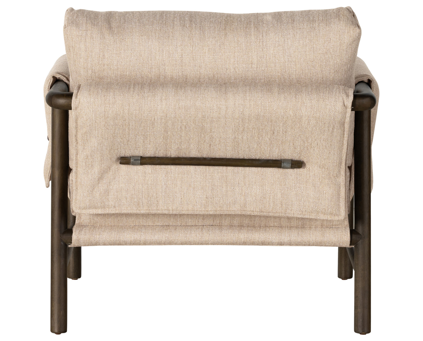 Alcala Wheat Fabric & Sable Parawood with Brushed Silver Stainless Steel | Harrison Chair | Valley Ridge Furniture