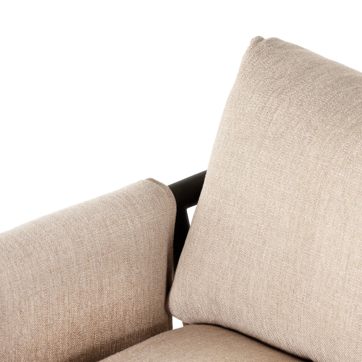 Alcala Wheat Fabric & Sable Parawood with Brushed Silver Stainless Steel | Harrison Chair | Valley Ridge Furniture