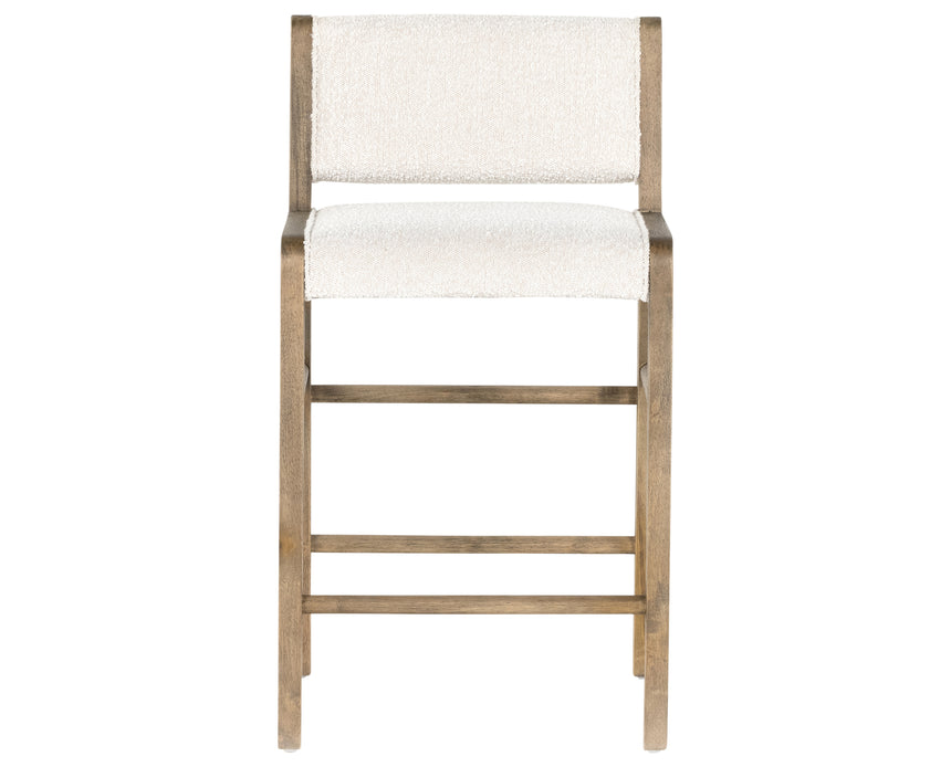 Knoll Natural Fabric with Weathered Drift Parawood (Counter Height) | Charon Bar/Counter Stool | Valley Ridge Furniture