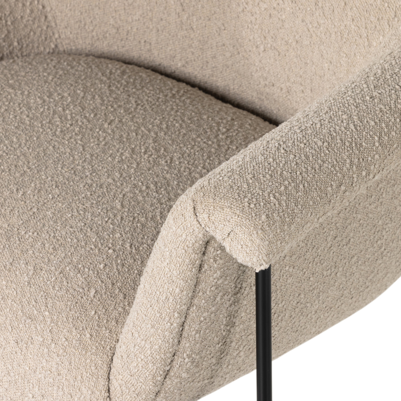 Knoll Sand Fabric with Matte Ebony Iron | Suerte Chair | Valley Ridge Furniture