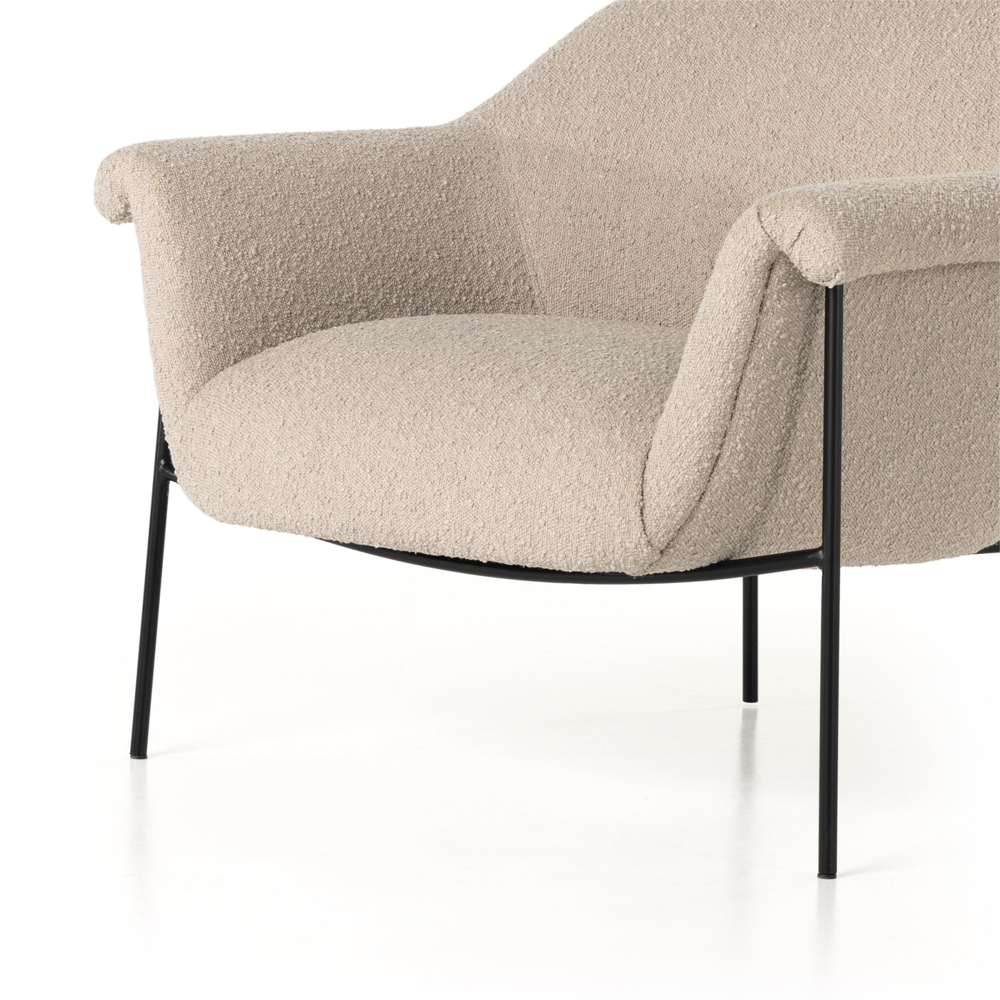 Knoll Sand Fabric with Matte Ebony Iron | Suerte Chair | Valley Ridge Furniture