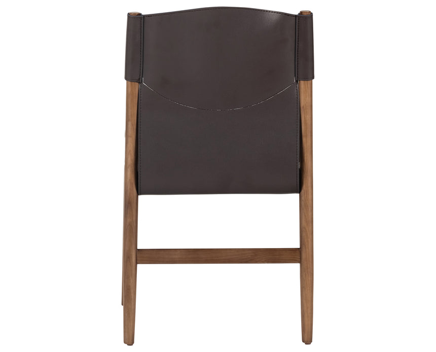 Espresso Leather & Cardiff Cream Fabric with Umber Ash | Lulu Armless Dining Chair | Valley Ridge Furniture