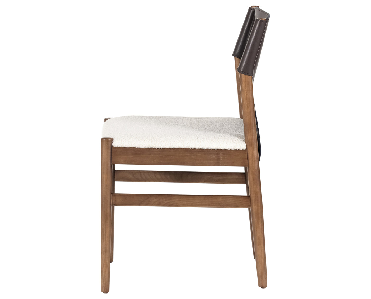 Espresso Leather & Cardiff Cream Fabric with Umber Ash | Lulu Armless Dining Chair | Valley Ridge Furniture