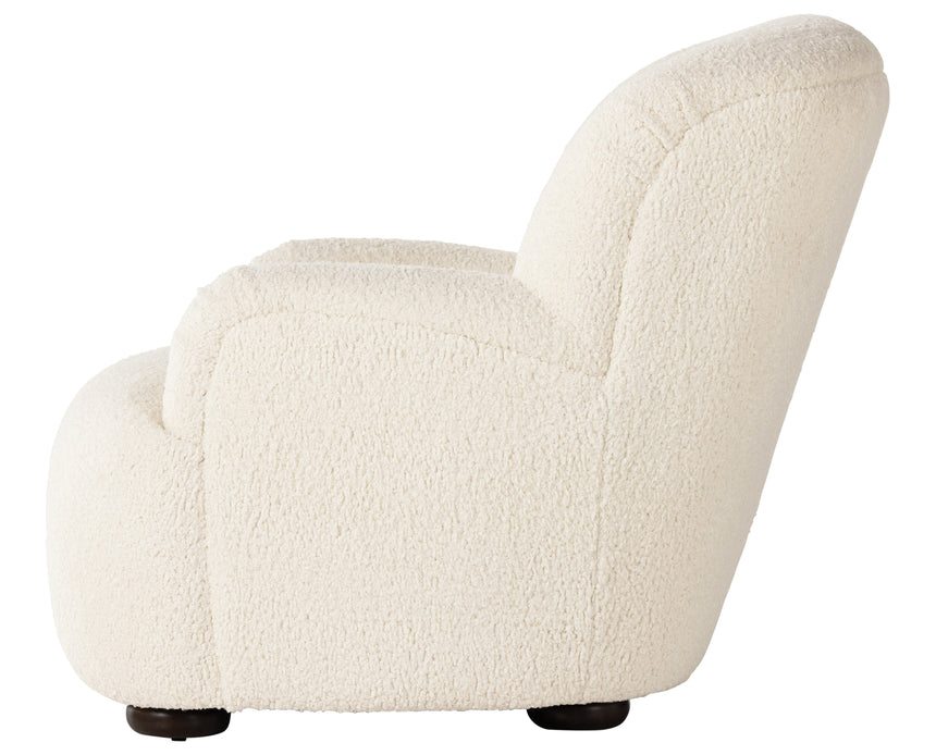 Sheepskin Natural Fabric with Almond Parawood | Kadon Chair | Valley Ridge Furniture