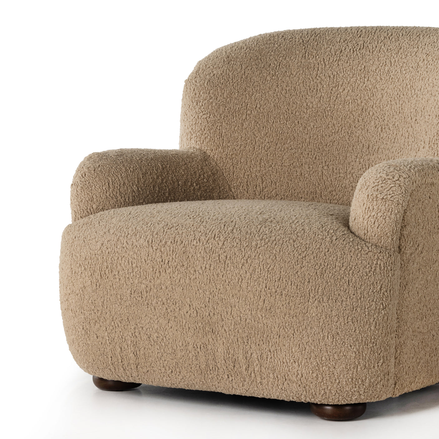 Sheepskin Camel Fabric with Almond Parawood | Kadon Chair | Valley Ridge Furniture
