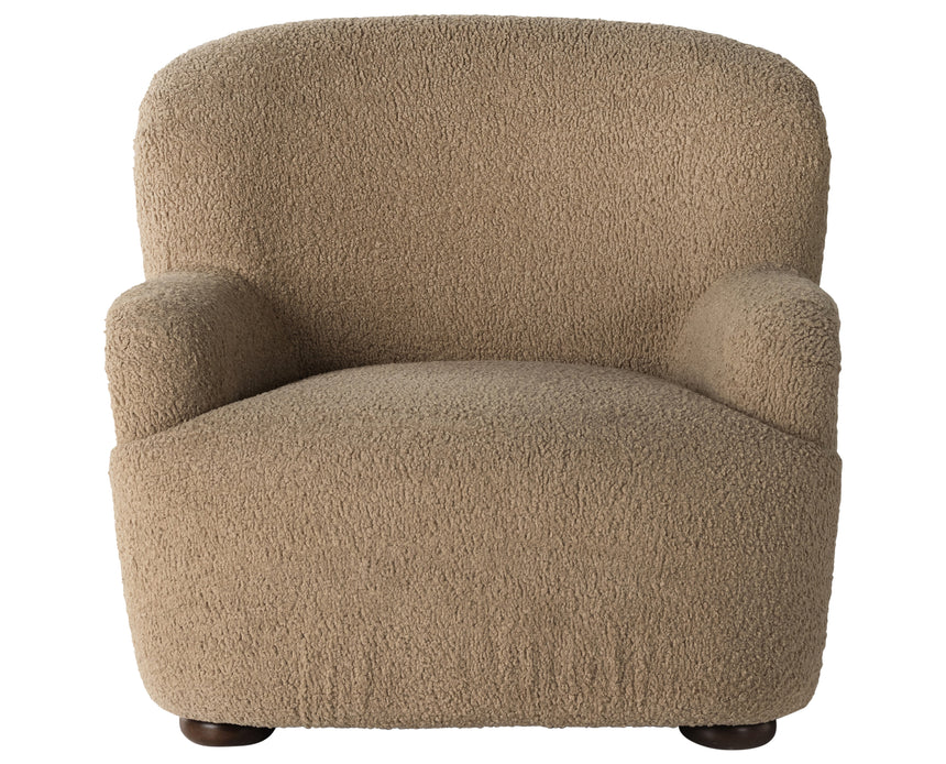 Sheepskin Camel Fabric with Almond Parawood | Kadon Chair | Valley Ridge Furniture