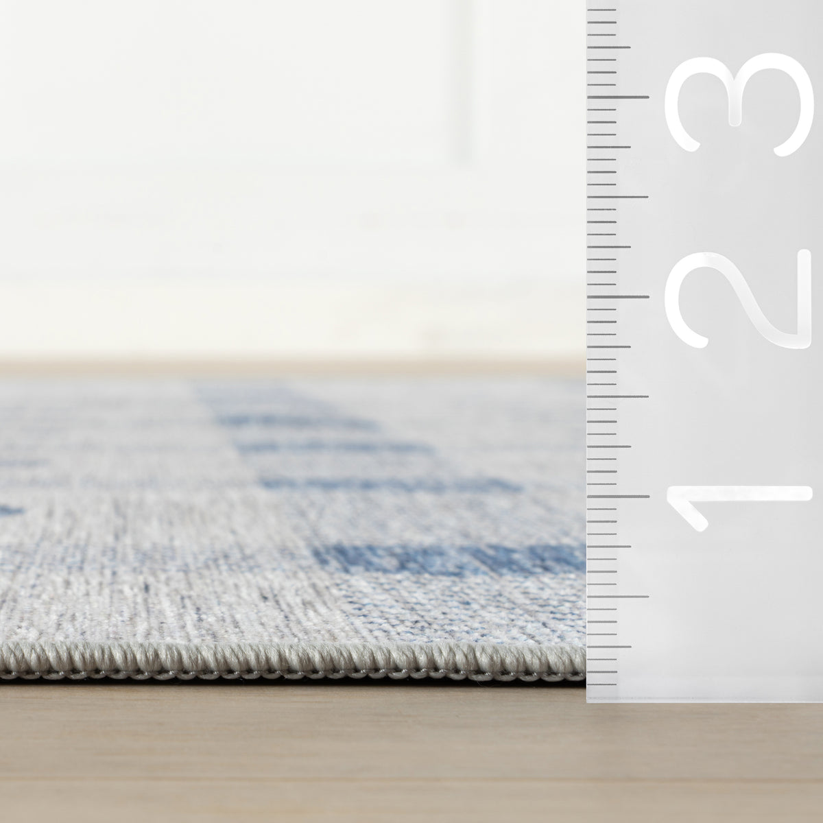 Gingham Machine Washable Rug