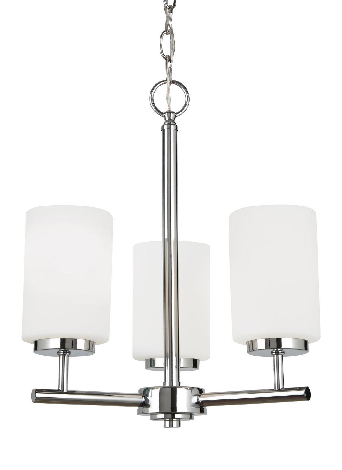 Oslo Three Light Chandelier — Cased Opal Etched
