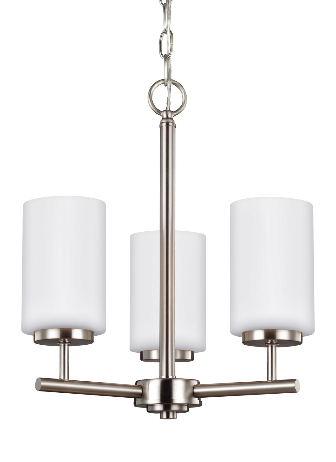 Oslo Three Light Chandelier — Cased Opal Etched