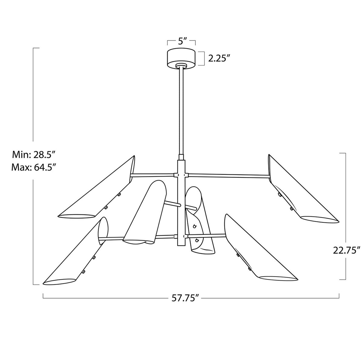 Vest Six Light Chandelier