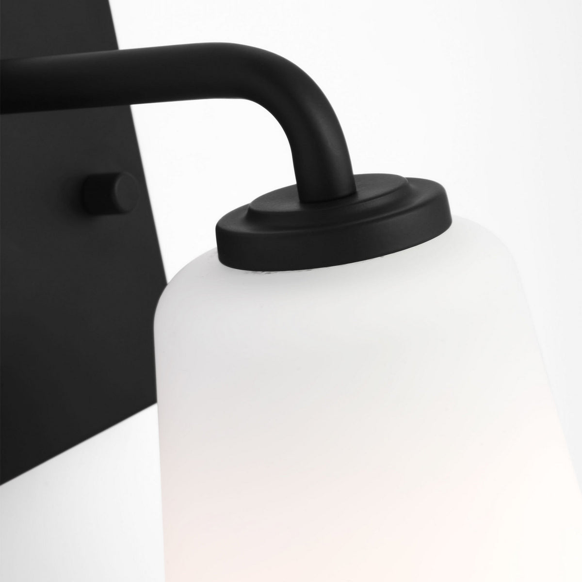 Miles One Light Bath — Etched white glass