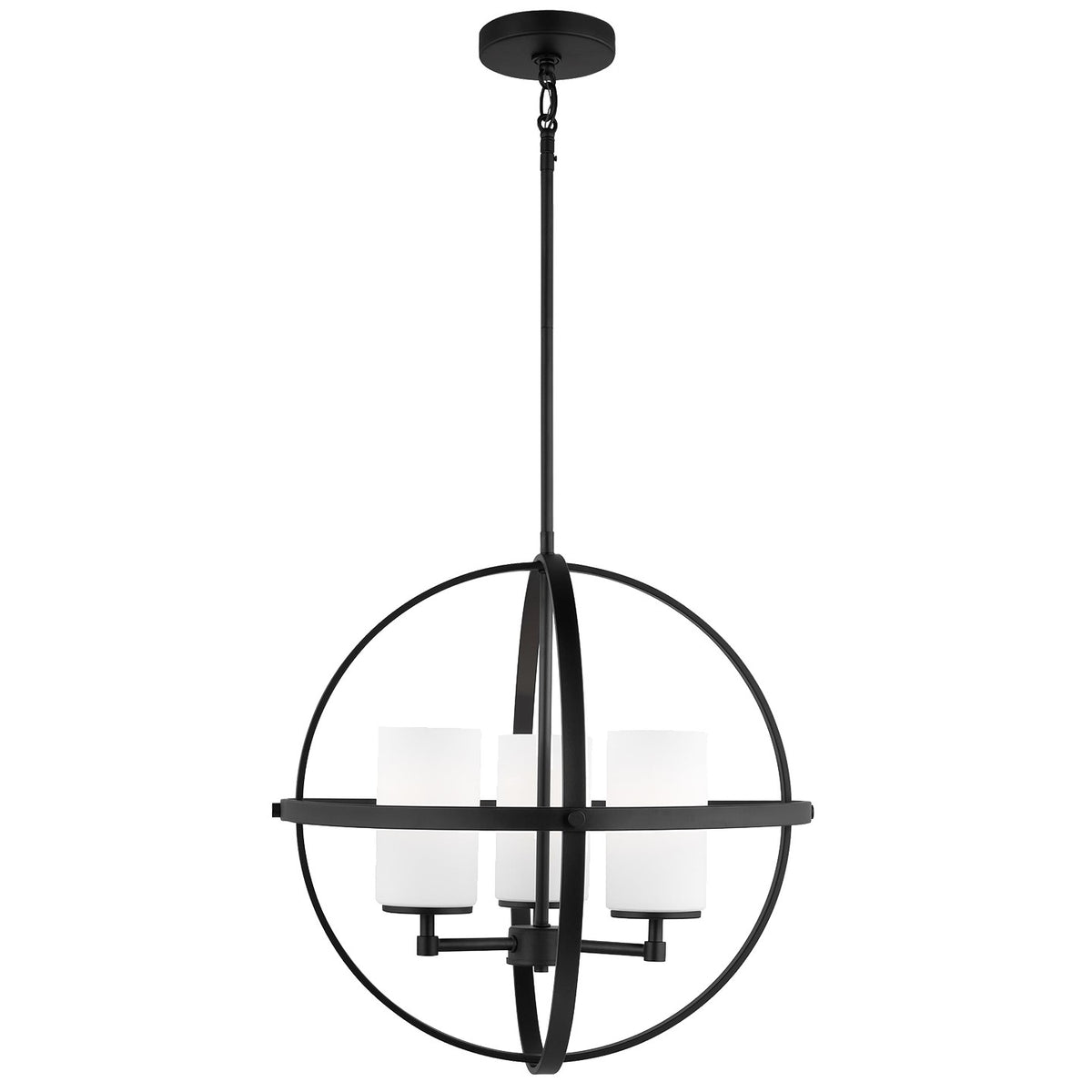 Alturas Three Light Chandelier — Etched / White Inside