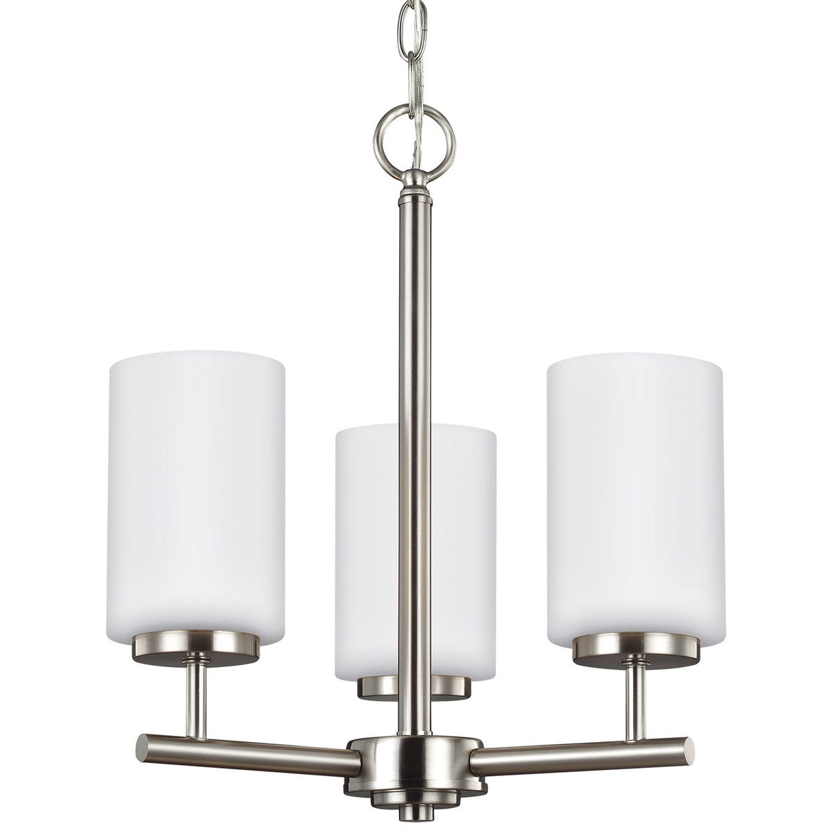 Oslo Three Light Chandelier — Cased Opal Etched