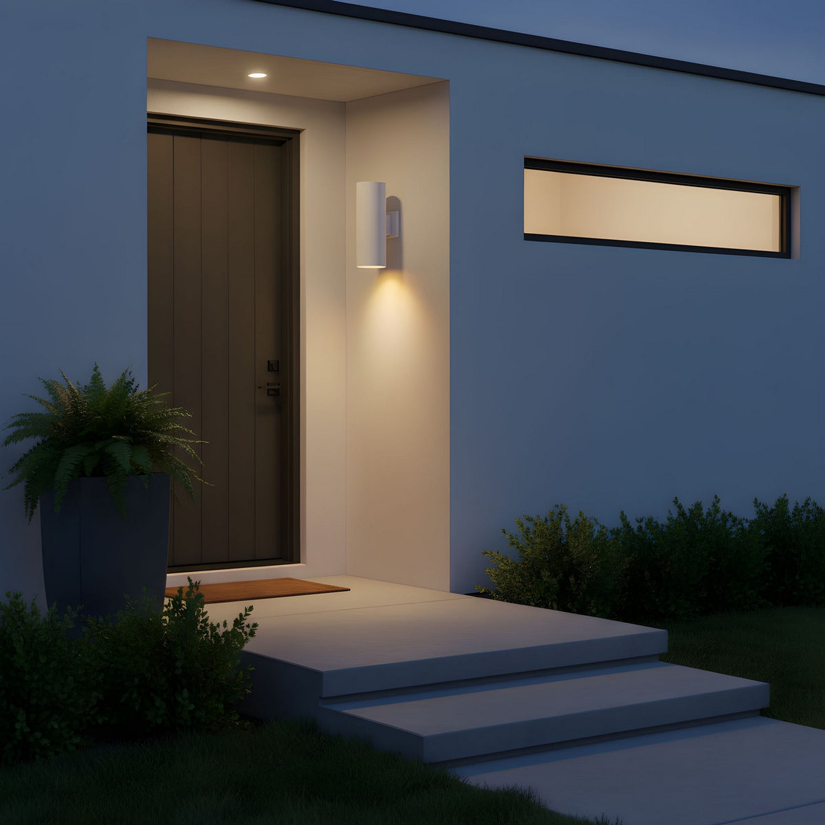 Two Light Wall Lantern — 14.25", Outdoor Cylinders