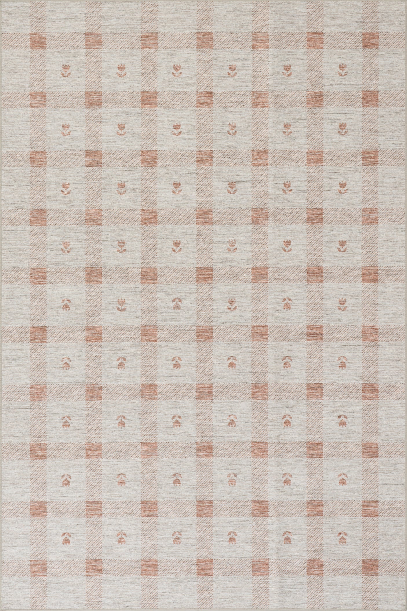 Elenica Modern Plaid Machine Washable Rug