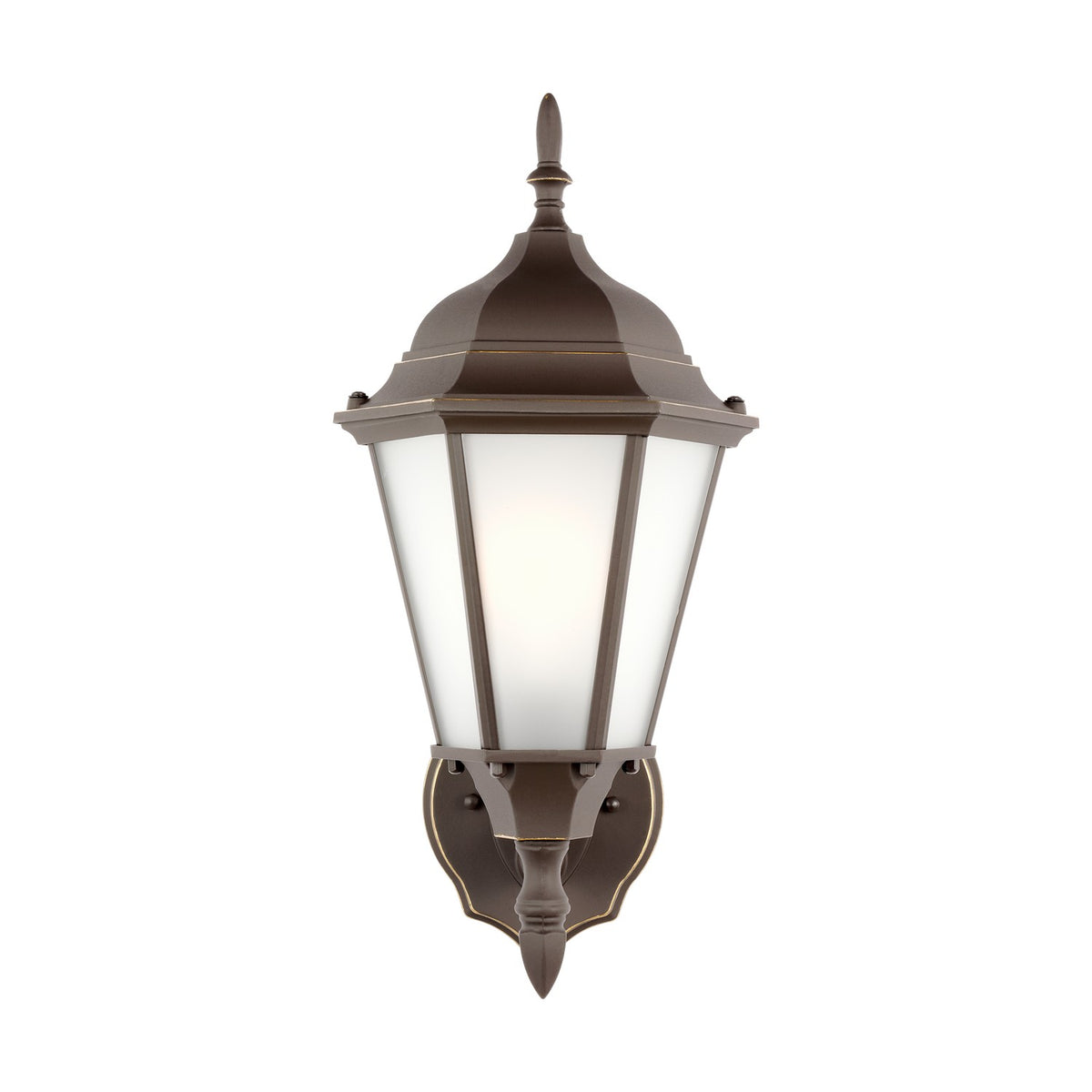 One Light Outdoor Wall Lantern — 17.00", Satin Etched