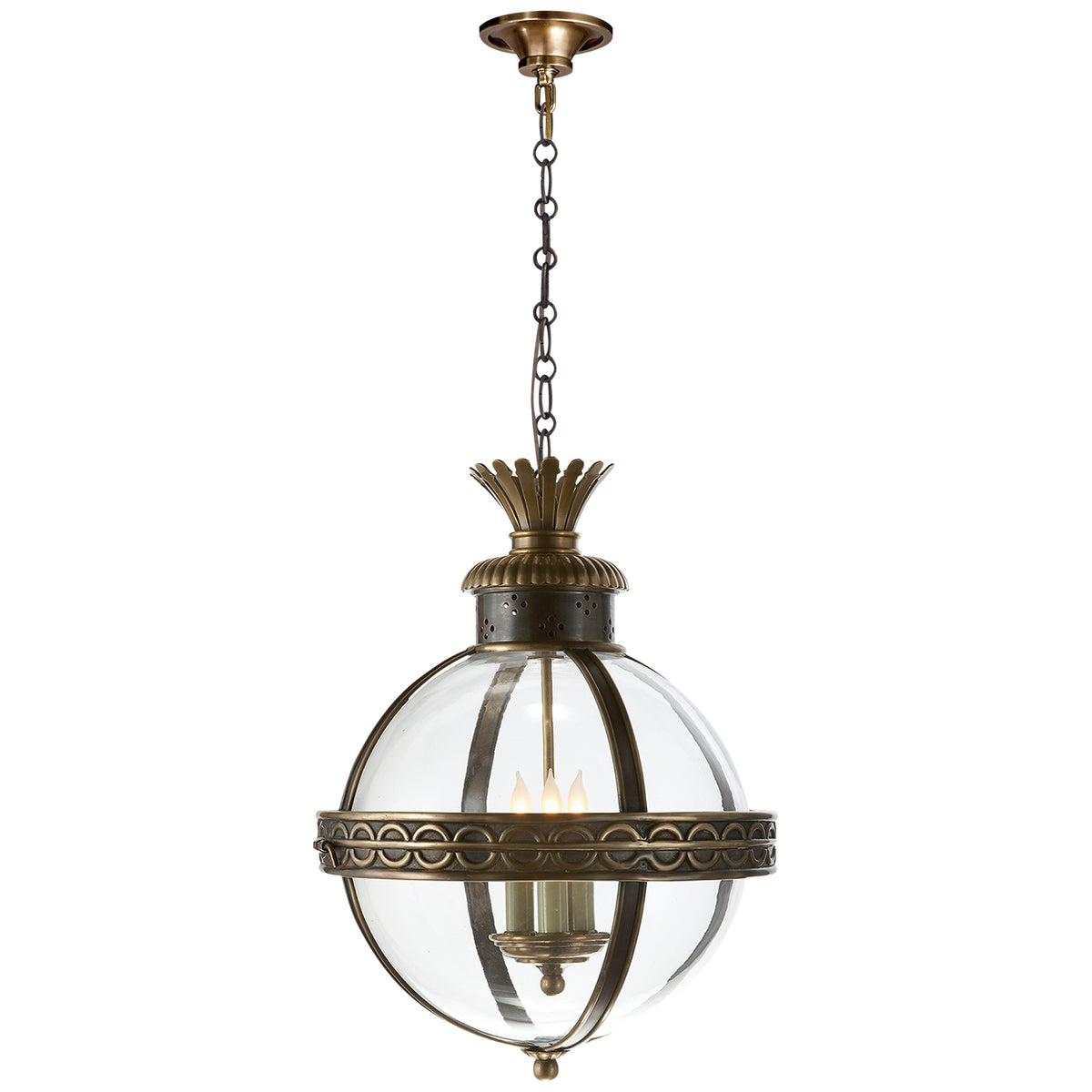 Crown Top Banded Globe Lantern