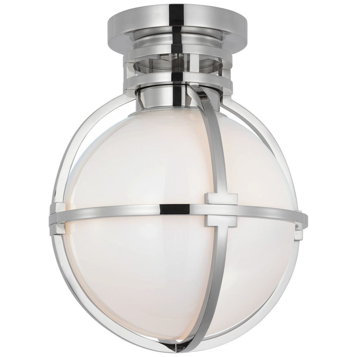 Gracie 10" Captured Globe Flush Mount with White Glass