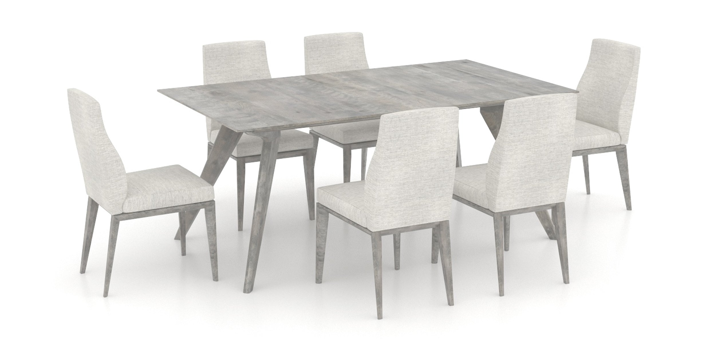 Shadow Birch with Matte Finish and AC Fabric | Canadel Downtown 4072 Dining Set with Fabric Upholstered Dining Chairs | Valley Ridge Furniture