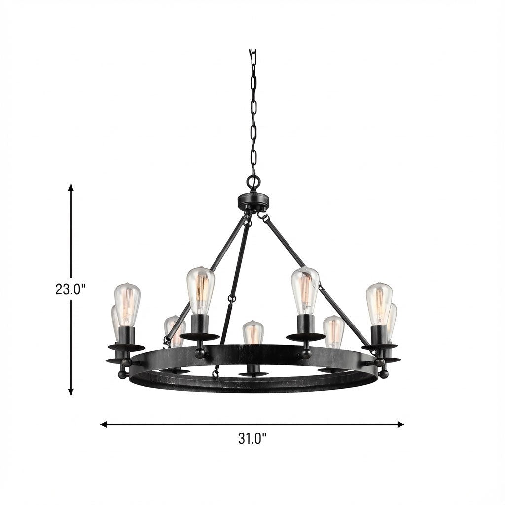 Ravenwood Manor Nine Light Chandelier