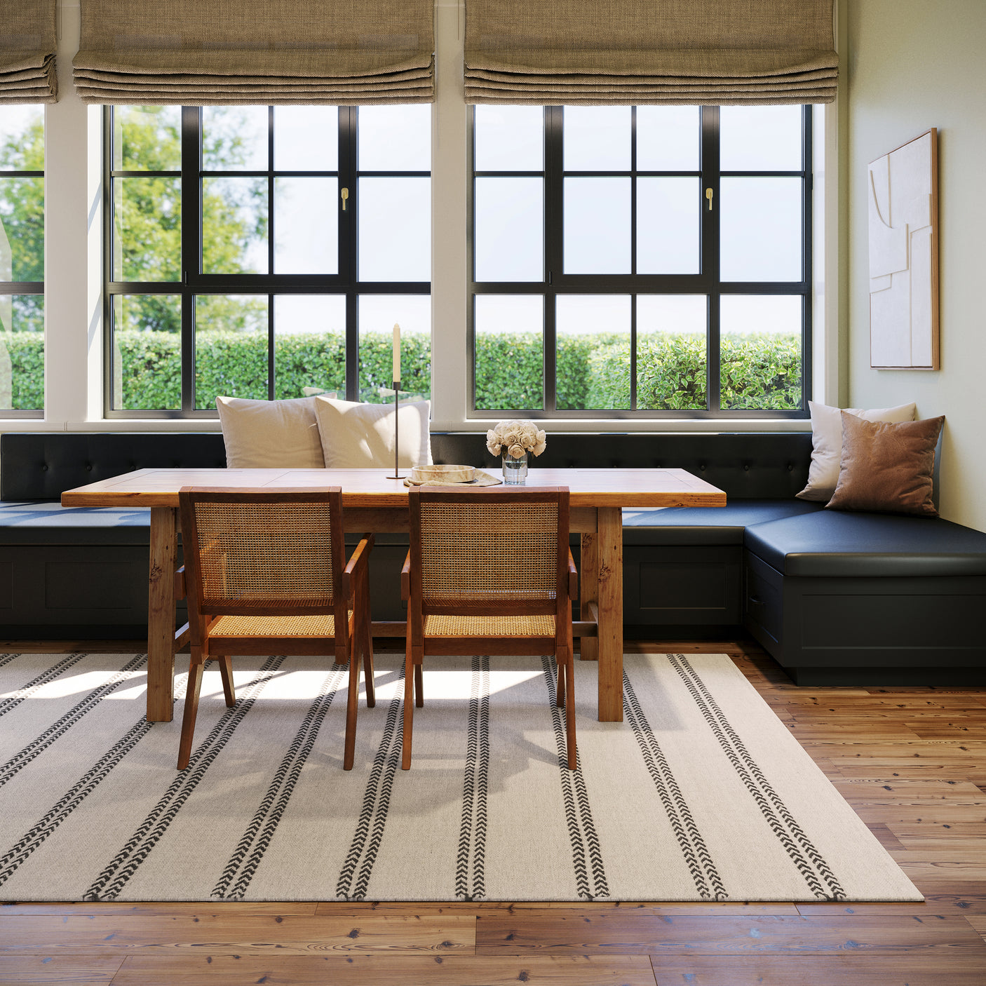 Nate Berkus York Striped Wool Cozy Area Rug