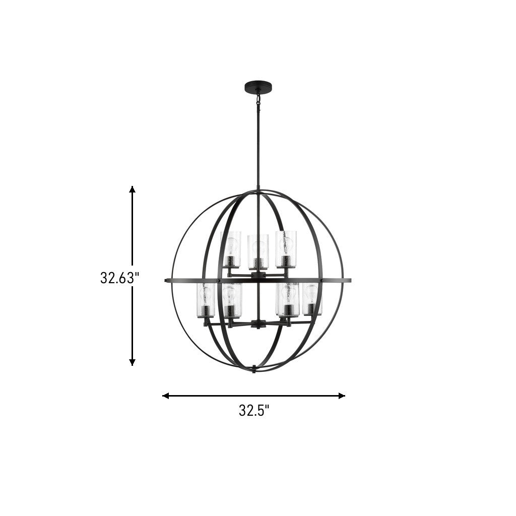 Alturas Nine Light Chandelier — Clear Seeded