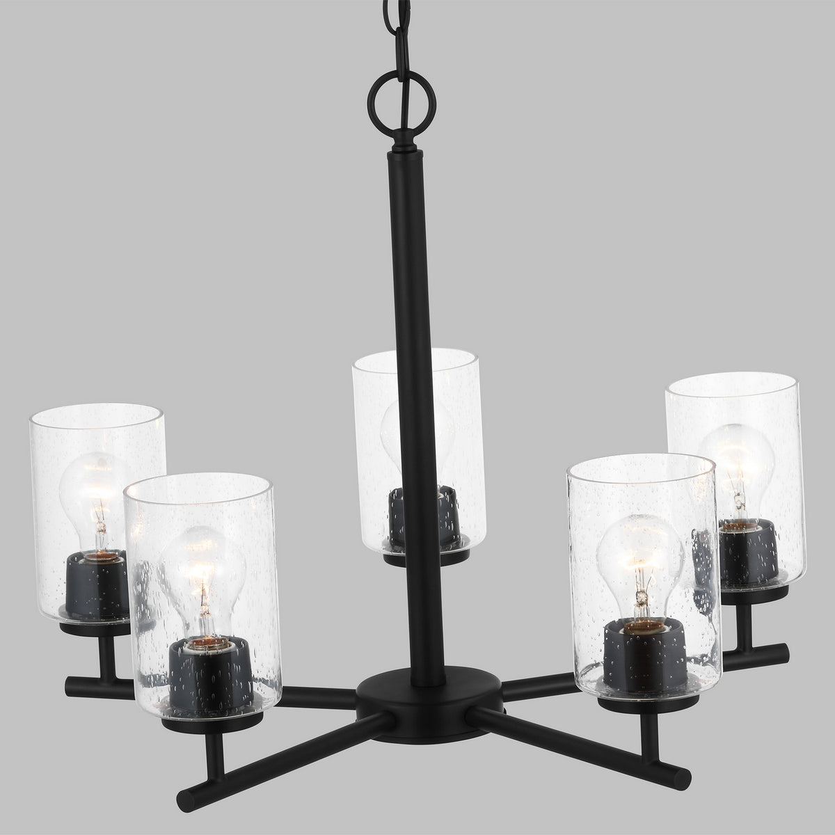 Oslo Five Light Chandelier — Clear Seeded