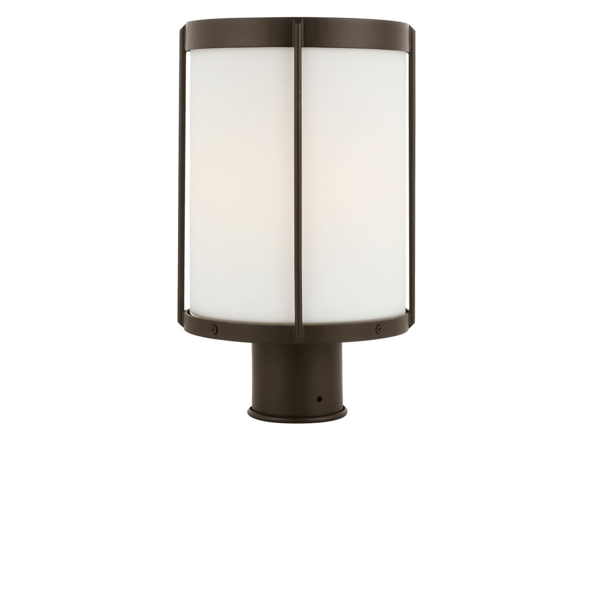 Luning 13 One Light Outdoor Post Lantern — Etched White Glass