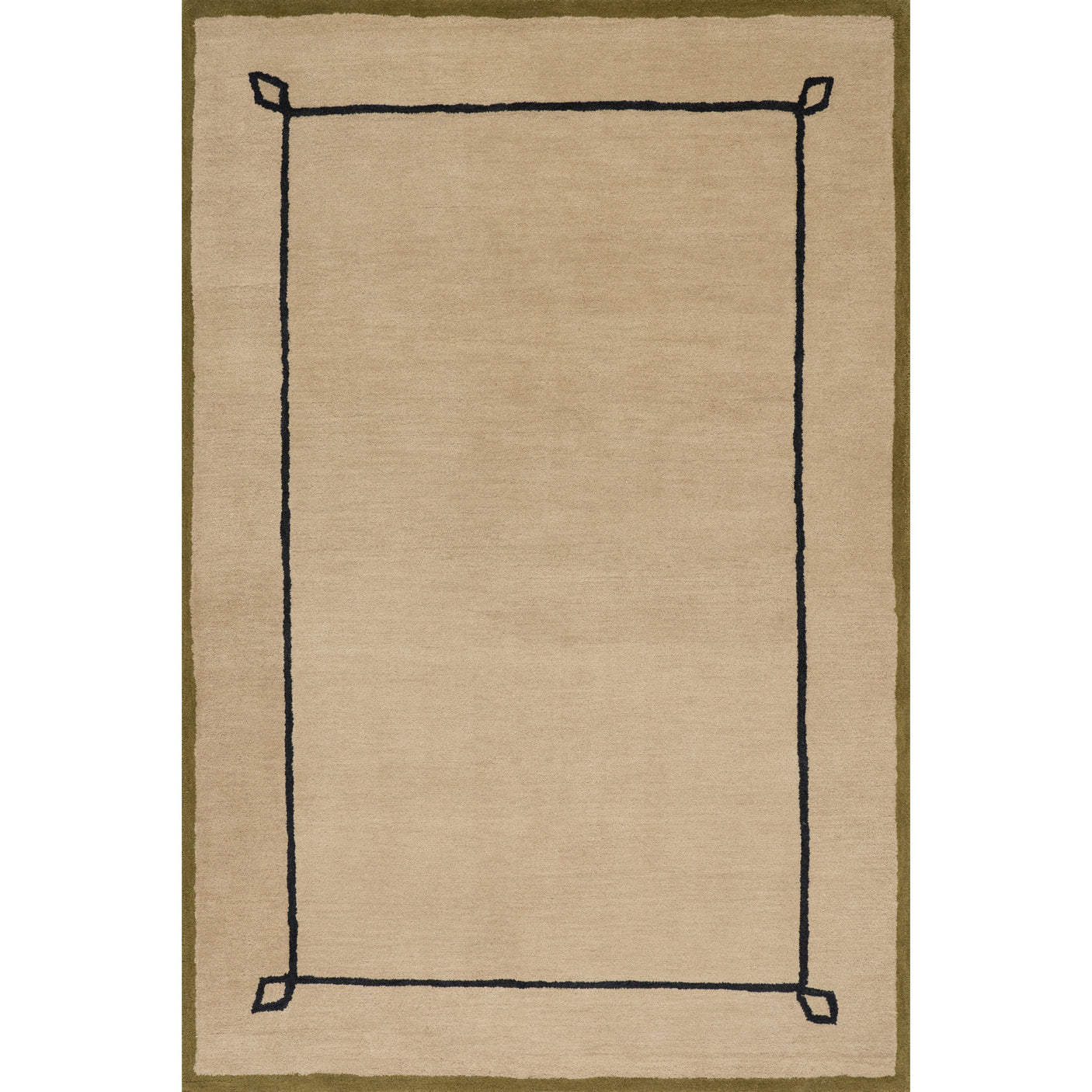 Nate Berkus Serge Bordered Wool Cozy Area Rug