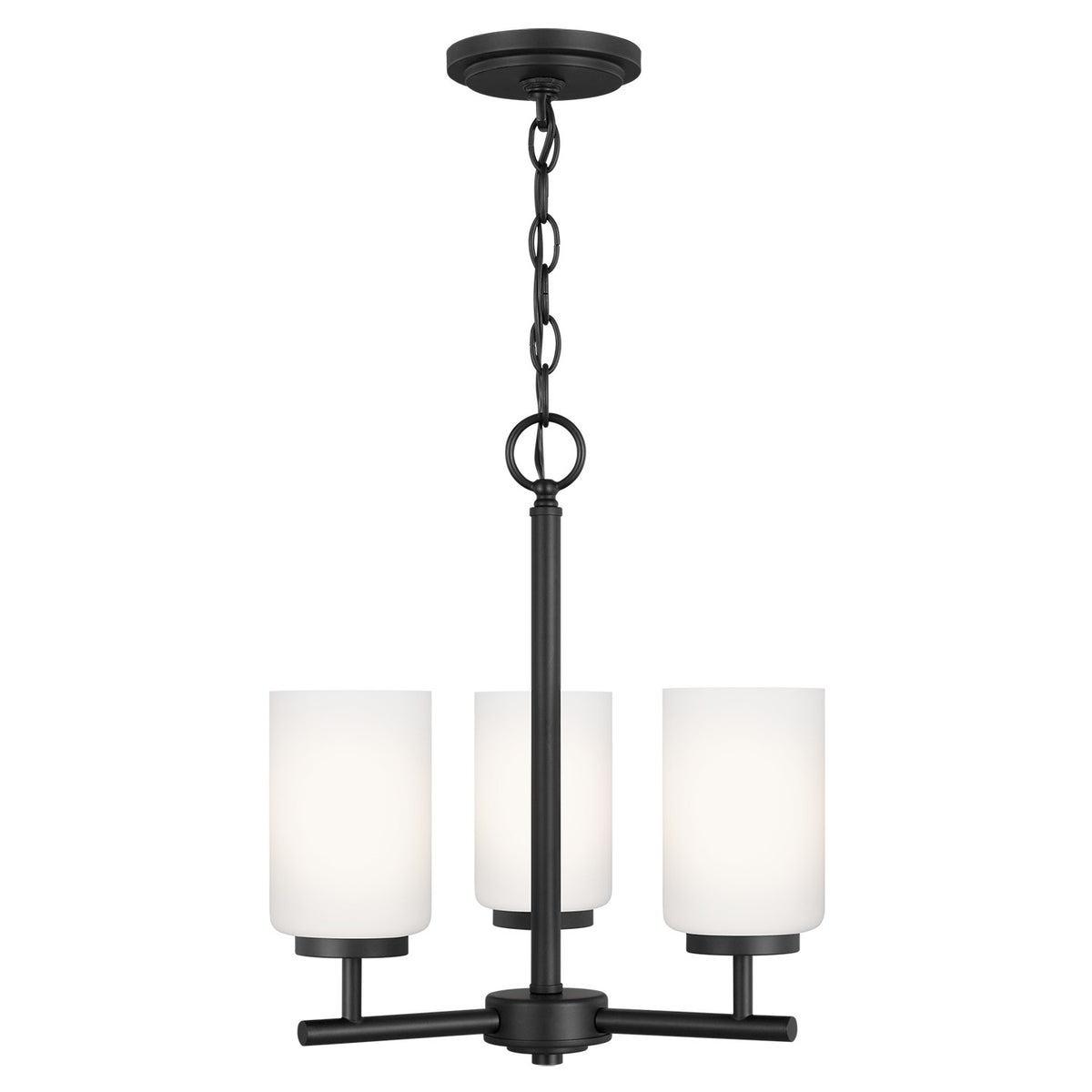 Oslo Three Light Chandelier — Cased Opal Etched