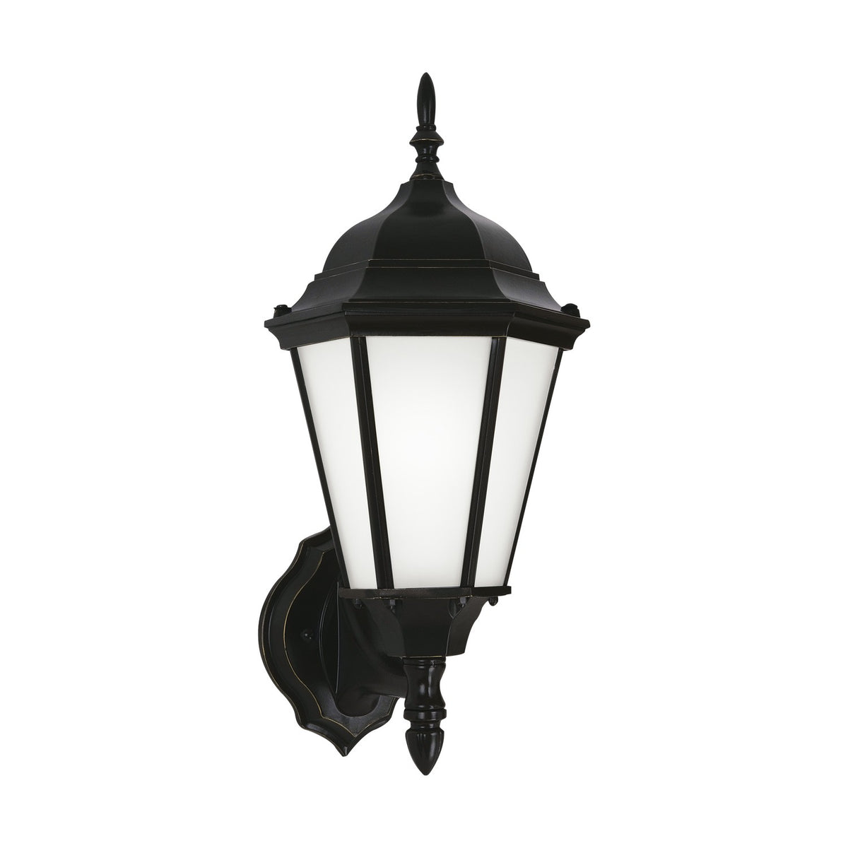 One Light Outdoor Wall Lantern — 17.00", Satin Etched