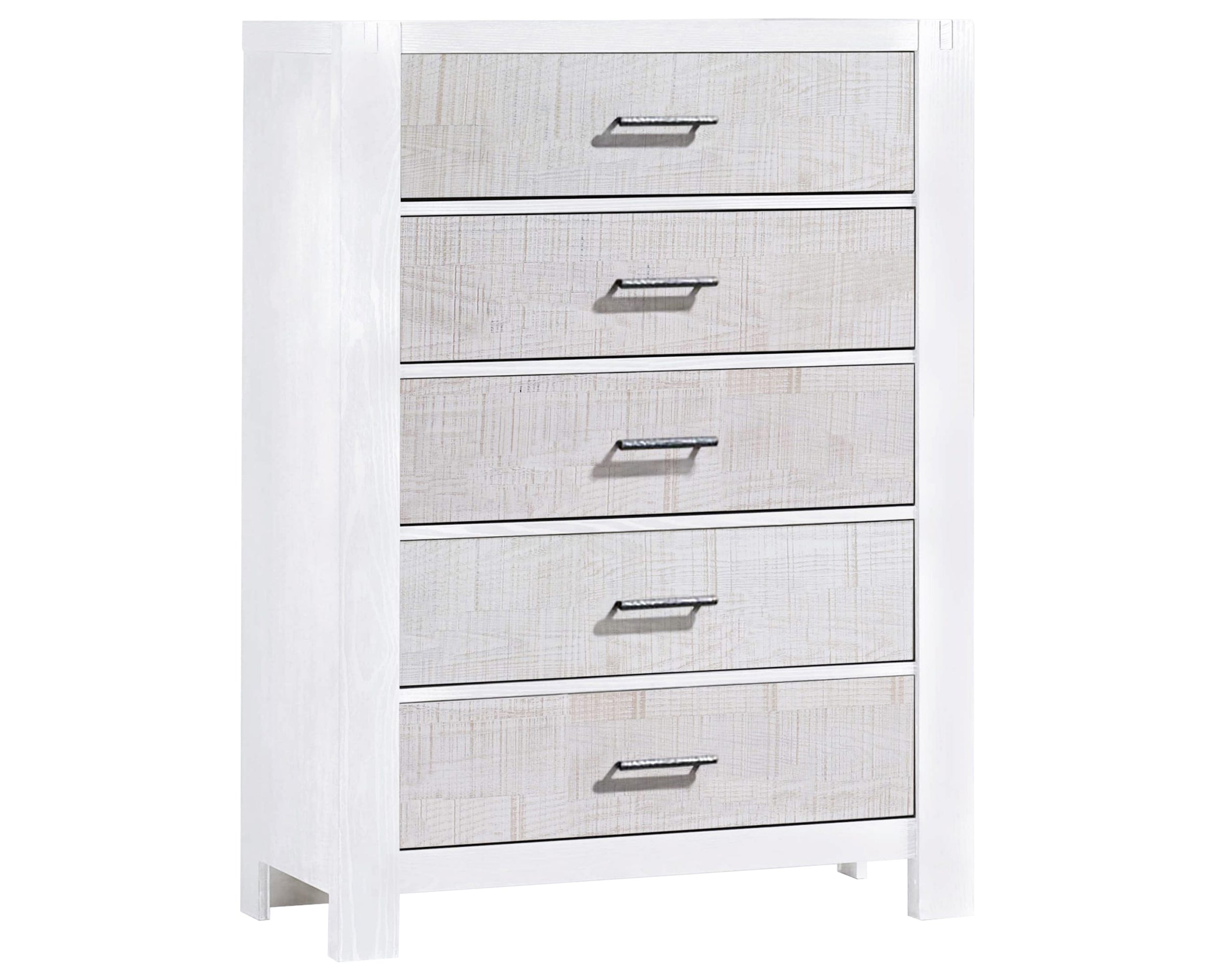 White Brushed Oak with White Bark Oak | Rustico Moderno 5 Drawer Dresser | Valley Ridge Furniture