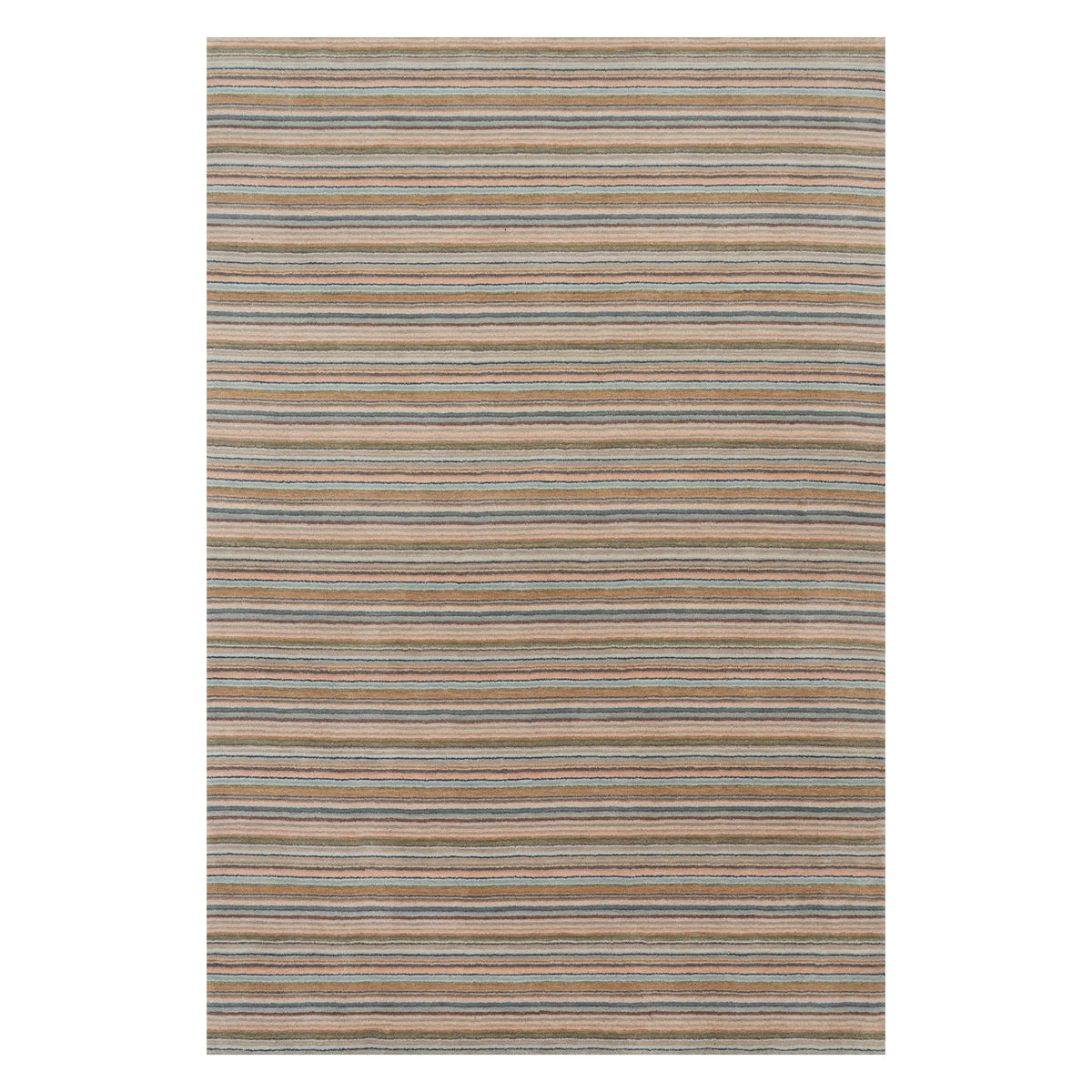 Dash & Albert Brindle Stripe Hand Loom Knotted Wool Rug in Clay, on white