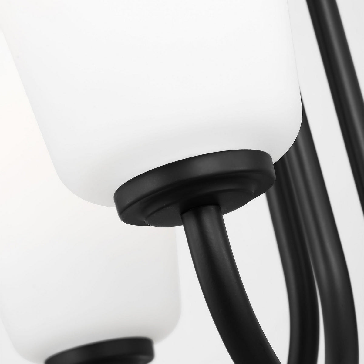 Miles Three Light Chandelier — Etched white