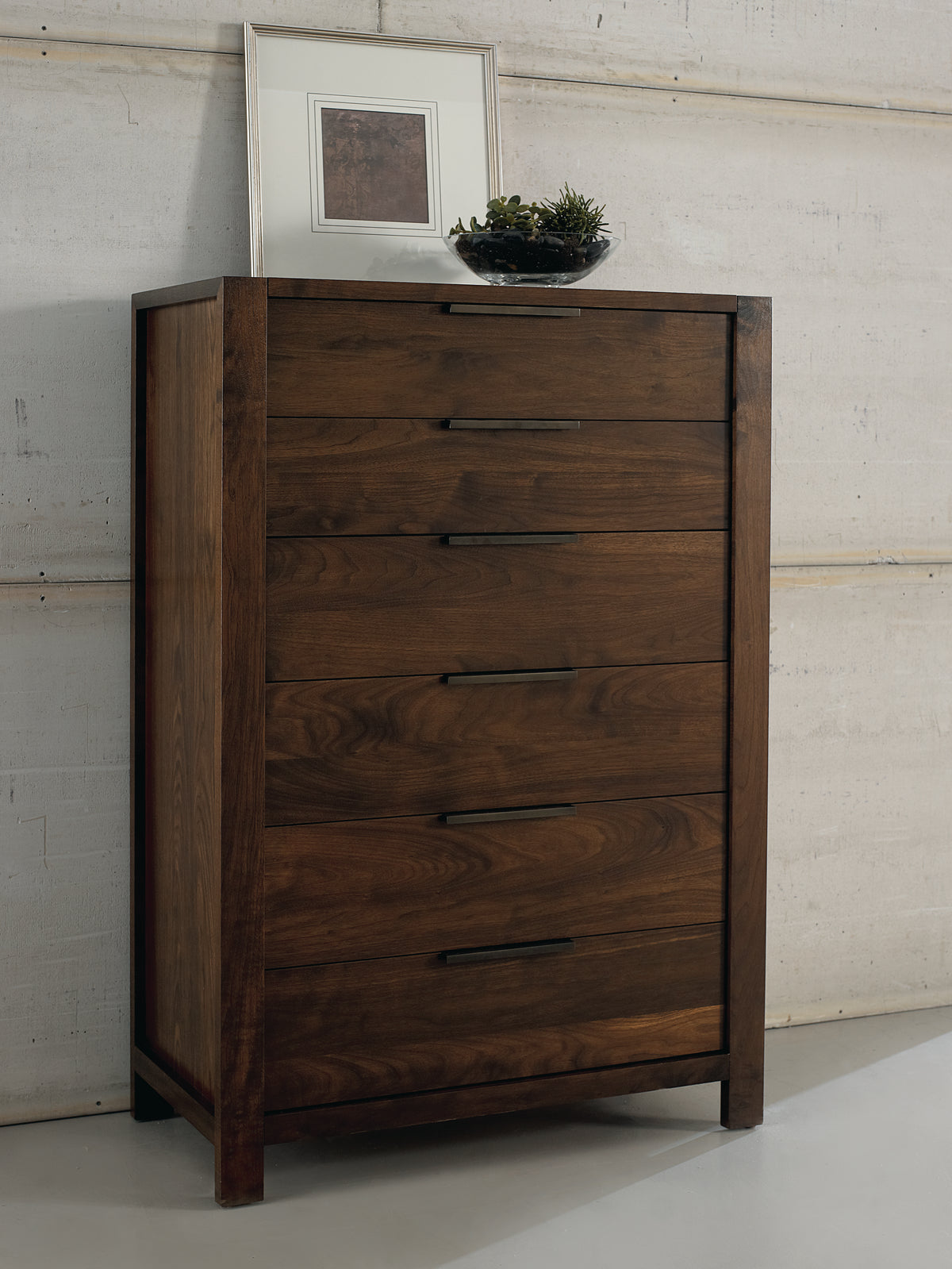 West Bros Phase Chest of Drawers in 80 Walnut, in a room setting