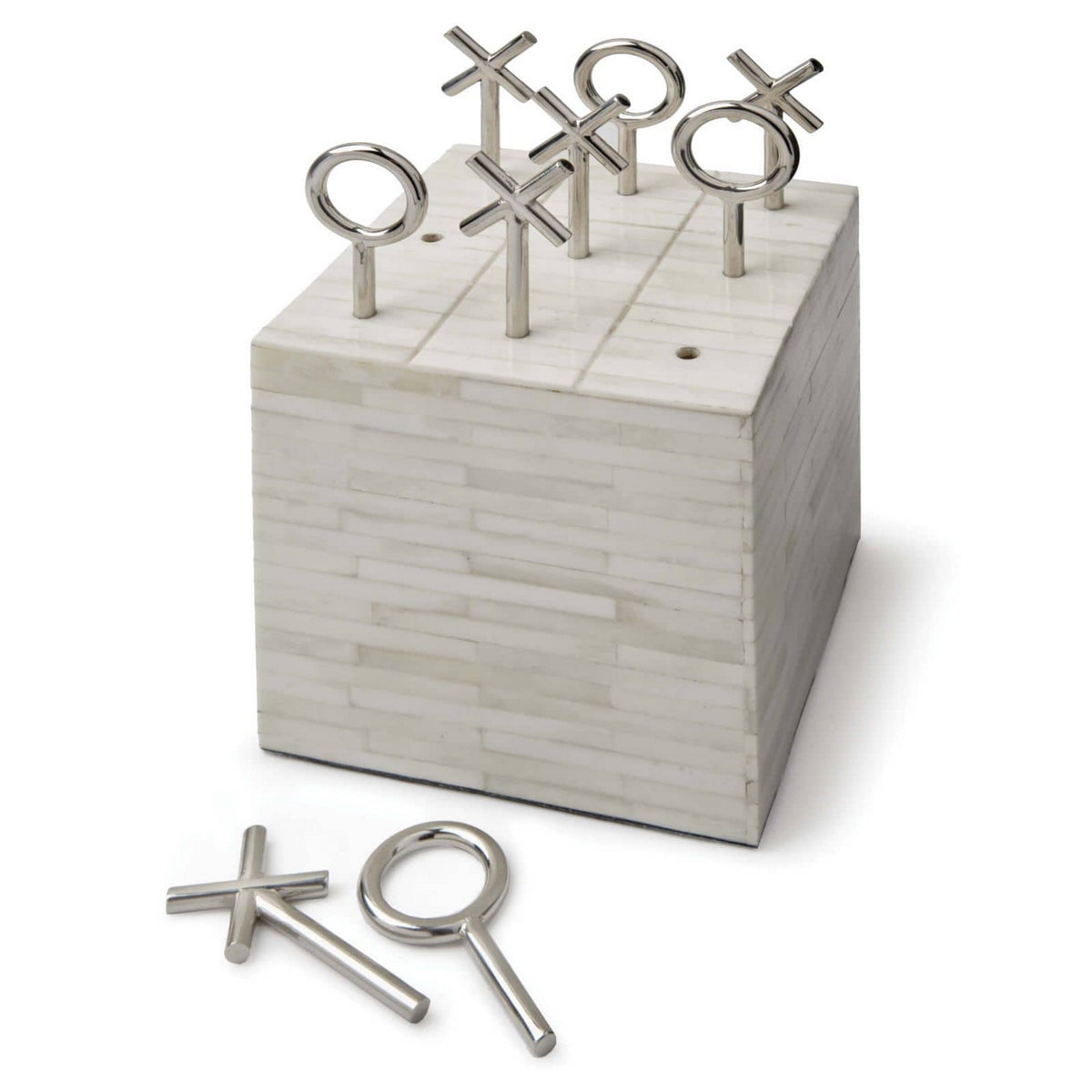 Tic Tac Toe Block (White Bone)
