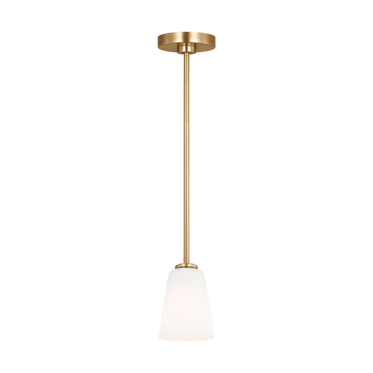 Miles One Light Pendant — Etched white glass