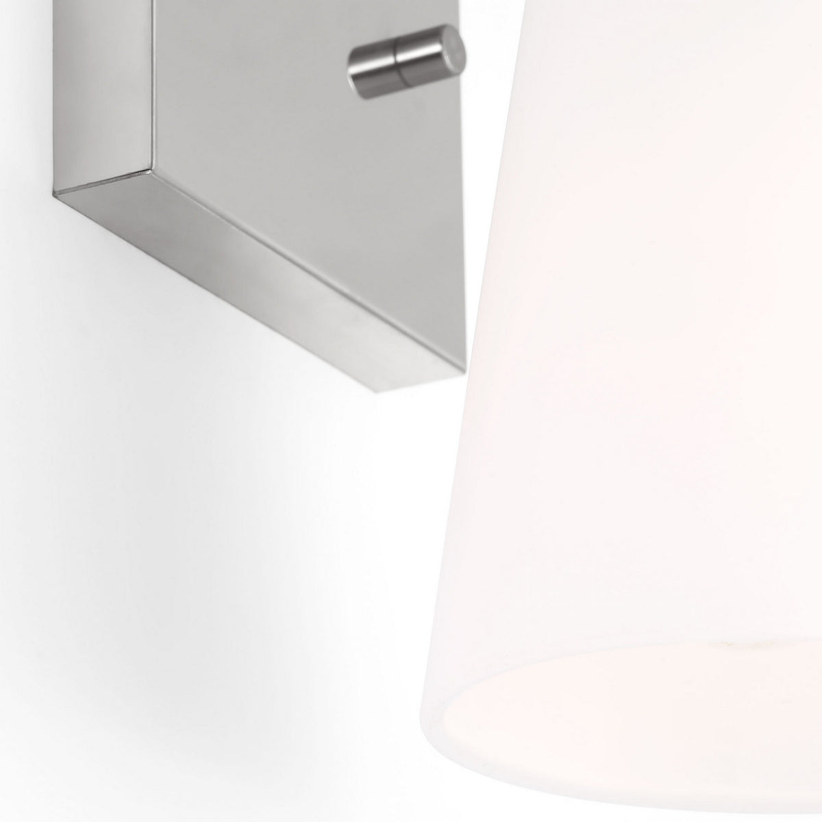 Miles One Light Bath — Etched white glass
